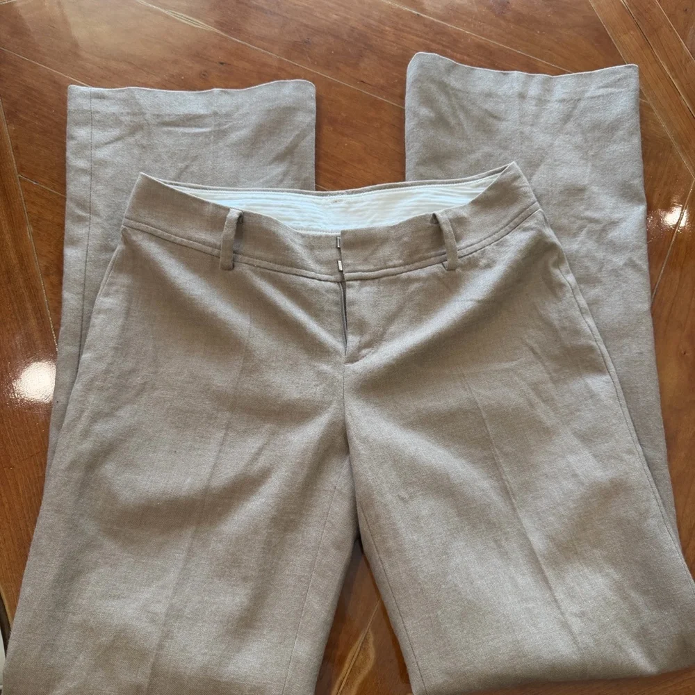 Banana Republic Martin Fit Taupe Wool Blend Straight Leg Dress Pants Size 4